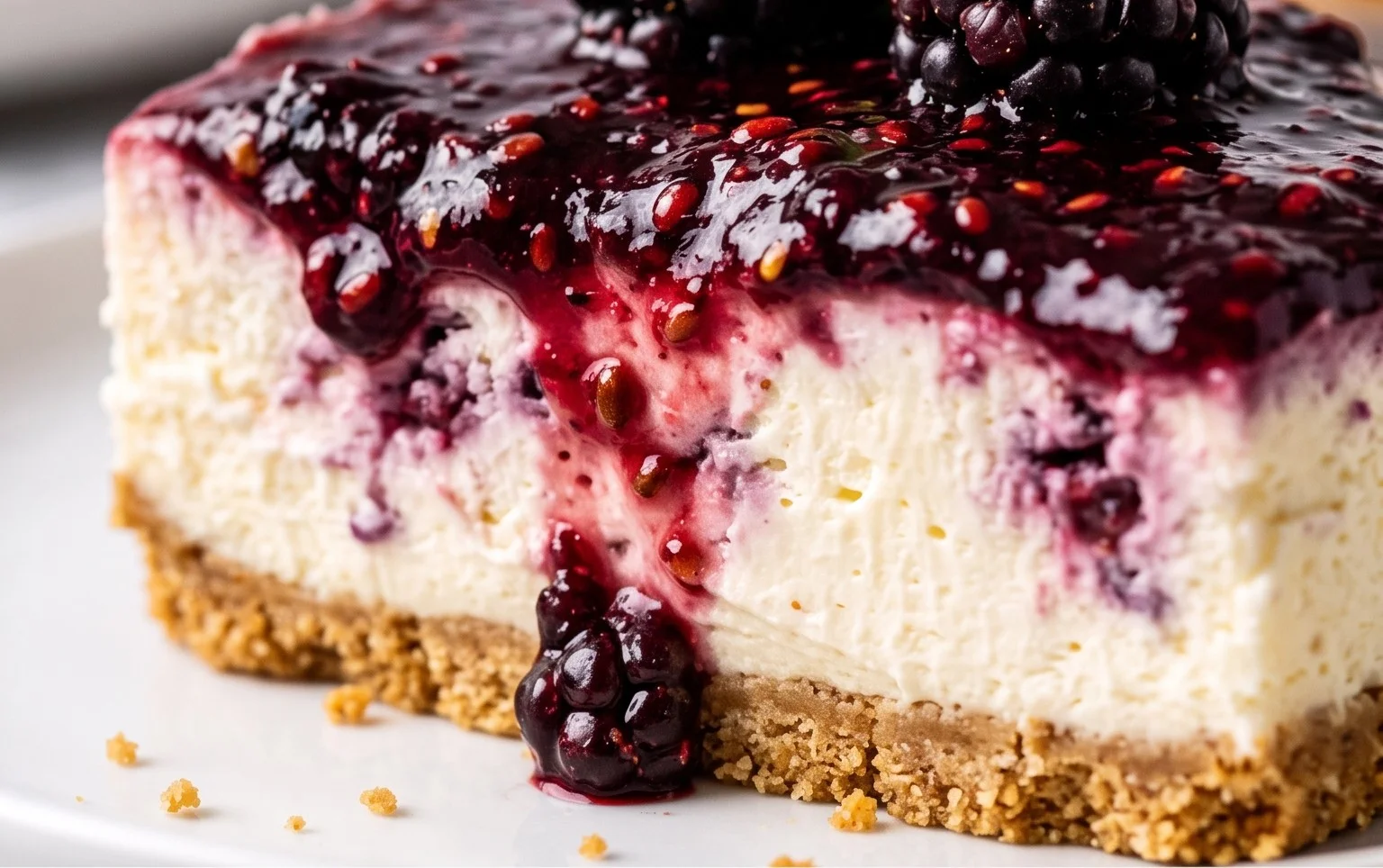 No Bake Blackberry Cheesecake