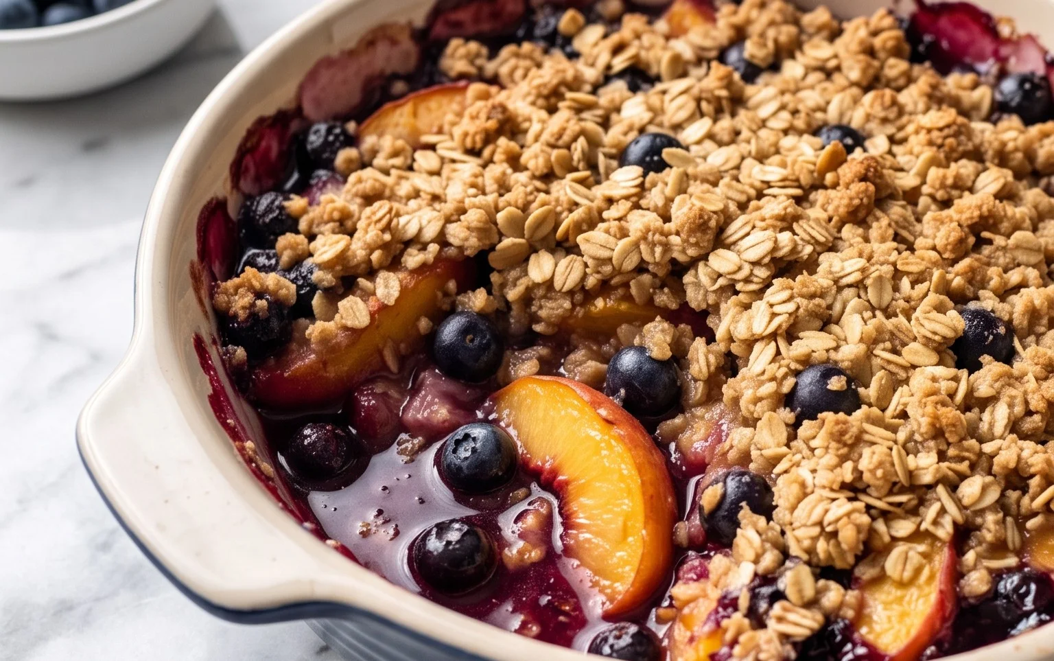 Blueberry Peach Crisp: Sommerlicher Genuss & Einfach Backen